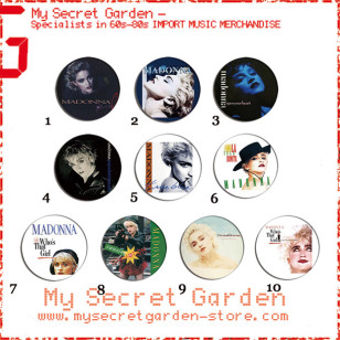 Madonna - Like A Virgin / True Blue, Who's That Girl Pinback Button Badge Set ( or Hair Ties / 4.4 cm Badge / Magnet / Keychain Set )